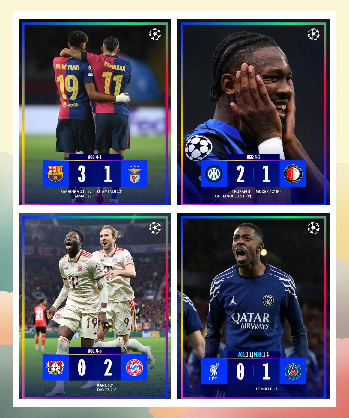 拜仁慕尼黑挫败多特蒙德，成功晋级欧冠四强